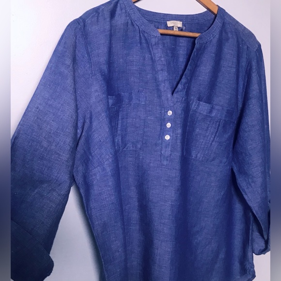 Talbots Tops - Talbots Blue Linen Shirt 3X